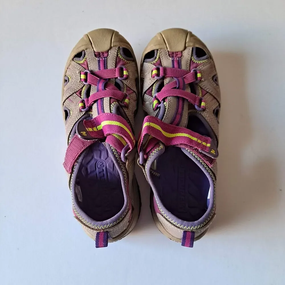 Merrell Tan / Taupe, Pink & Purple Kids Hydro Water Sandals - Size 3M